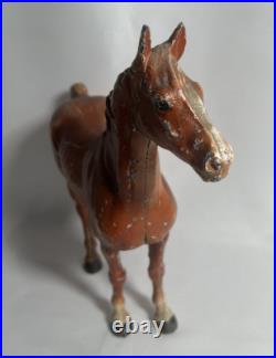 HUBLEY Cast Iron Brown Thoroughbred HORSE Antique DOORSTOP 10 3/4 x 12 HUBLEY Cast Iron Brown Thoroughbred HORSE Antique DOORSTOP 10 3/4 x 12
