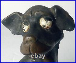 HUBLEY Cast Iron DOG Doorstop Droopy Eyed Bookend Antique Patina Home Art Statue