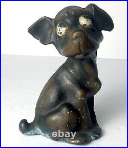 HUBLEY Cast Iron DOG Doorstop Droopy Eyed Bookend Antique Patina Home Art Statue