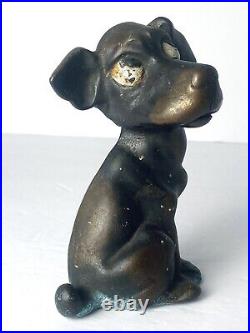 HUBLEY Cast Iron DOG Doorstop Droopy Eyed Bookend Antique Patina Home Art Statue