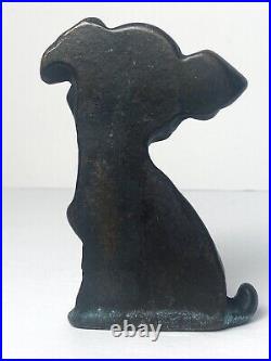 HUBLEY Cast Iron DOG Doorstop Droopy Eyed Bookend Antique Patina Home Art Statue