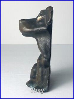 HUBLEY Cast Iron DOG Doorstop Droopy Eyed Bookend Antique Patina Home Art Statue