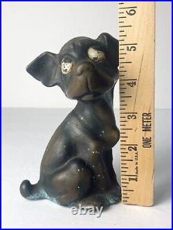 HUBLEY Cast Iron DOG Doorstop Droopy Eyed Bookend Antique Patina Home Art Statue