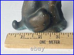 HUBLEY Cast Iron DOG Doorstop Droopy Eyed Bookend Antique Patina Home Art Statue