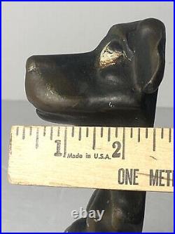 HUBLEY Cast Iron DOG Doorstop Droopy Eyed Bookend Antique Patina Home Art Statue