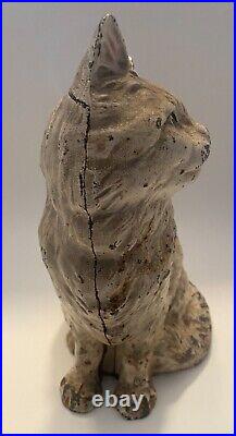 HUBLEY SITTING PERSIAN CAT CAST IRON DOORSTOP Beautiful Original Paint