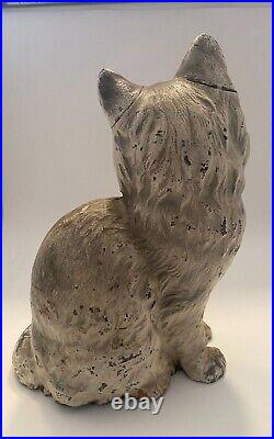 HUBLEY SITTING PERSIAN CAT CAST IRON DOORSTOP Beautiful Original Paint