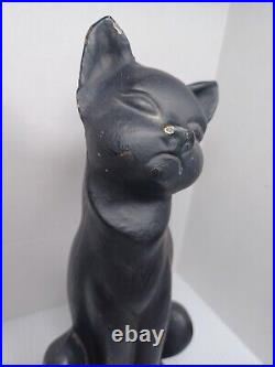 HUBLEY Style Cast Iron BLACK CAT DoorStop Art Deco Halloween Metal Reproduction