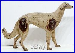 HUGE! 16 Antique RUSSIAN WOLFHOUND BORZOI Cast Iron DOG DOORSTOP by HUBLEY