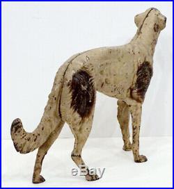HUGE! 16 Antique RUSSIAN WOLFHOUND BORZOI Cast Iron DOG DOORSTOP by HUBLEY
