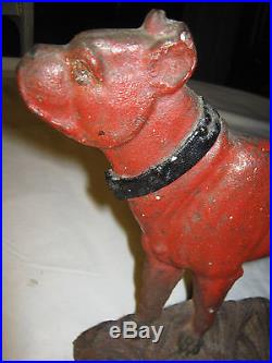 HUGE ANTIQUE BRADLEY & HUBBARD CAST IRON BULL MASTIFF ART STATUE DOG DOORSTOP