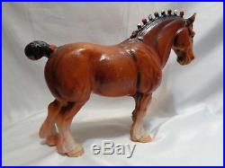 Handsome Vintage Cast Iron Clydesdale Draft Horse Doorstop Beauty 8 pounds