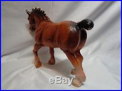 Handsome Vintage Cast Iron Clydesdale Draft Horse Doorstop Beauty 8 pounds