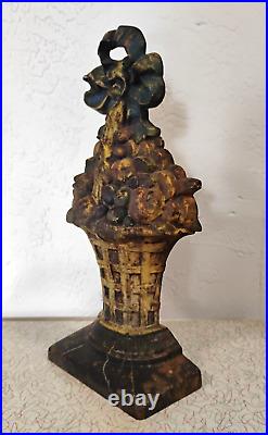 Hubley #11 Fruit Basket Large Size Antique 16 Cast Iron Door Stop