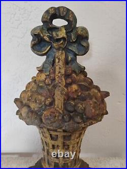 Hubley #11 Fruit Basket Large Size Antique 16 Cast Iron Door Stop