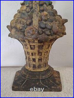 Hubley #11 Fruit Basket Large Size Antique 16 Cast Iron Door Stop