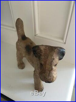 Hubley Antique Cast Iron Fox Terrier Dog Door Stop