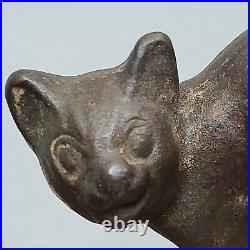 Hubley Antique Cat Cast Iron Black Figure Statue Halloween Doorstop