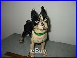 Hubley Boston Terrier Cast Iron Doorstop Large Looking Straight Marked I. C. C. Co