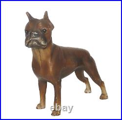 Hubley Boxer Dog 307 Cast Iron Doorstop 1930's Original Paint 8.5 H 9.5 L