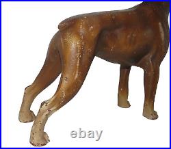Hubley Boxer Dog 307 Cast Iron Doorstop 1930's Original Paint 8.5 H 9.5 L