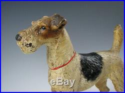 Hubley Cast Iron Airedale Fox Wire Haired Terrier Doorstop Large Facing Front