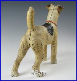 Hubley Cast Iron Airedale Fox Wire Haired Terrier Doorstop Large Facing Front