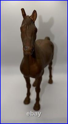 Hubley Cast Iron Chestnut Thoroughbred Heavy Horse Doorstop