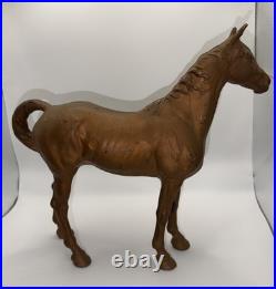 Hubley Cast Iron Chestnut Thoroughbred Heavy Horse Doorstop