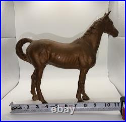 Hubley Cast Iron Chestnut Thoroughbred Heavy Horse Doorstop