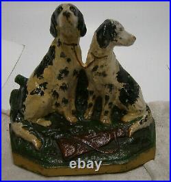 Hubley Cast Iron Door Stop/Book End #282 Hunting Dogs Setter/Pointer