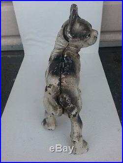 Hubley Cast Iron Doorstop Boston Terrier Dog Antique Door Stop Statue Offer sale