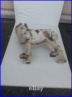 Hubley Cast Iron Doorstop Boston Terrier Dog Antique Door Stop Statue Offer sale