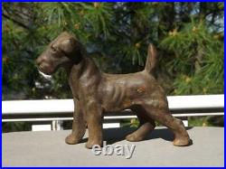 Hubley Cast Iron Fox Terrier Dog Doorstop 3.12lbs 7 Long 5.25H