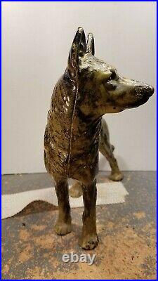 Hubley Cast Iron Police Dog German Shepherd Doorstop Alsatian 1930s