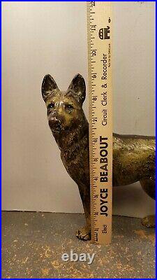 Hubley Cast Iron Police Dog German Shepherd Doorstop Alsatian 1930s