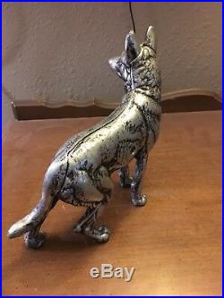 Hubley Doorstop Antique Cast Iron German Shepard Dog K9 Pet Police VTG Figurine