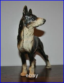 Hubley Figural Cast Iron German Shepard Dog Doorstop Early 1900s Vintage