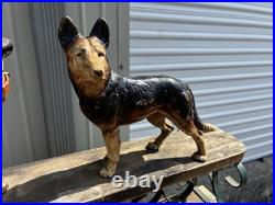 Hubley German Shepherd Police Dog #290Cast Iron Door Stop, Antique Collect Grade