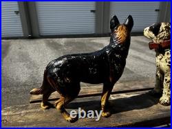 Hubley German Shepherd Police Dog #290Cast Iron Door Stop, Antique Collect Grade