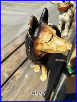 Hubley German Shepherd Police Dog #290Cast Iron Door Stop, Antique Collect Grade