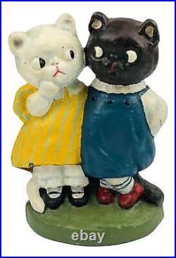 Hubley, National Foundry Cast Iron Twin Kittens / Cats Doorstop