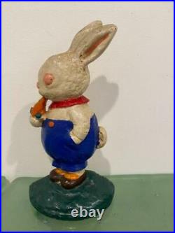 Hubley Peter Rabbit with Carrot 1930s Doorstop 96 Grace Drayton Cast Iron Vtg