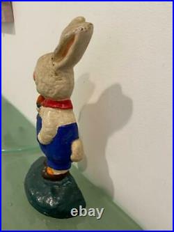 Hubley Peter Rabbit with Carrot 1930s Doorstop 96 Grace Drayton Cast Iron Vtg
