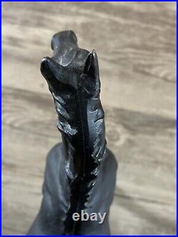 Hubley Style Cast Iron Black Beauty Horse Doorstop Good Condition Heavy