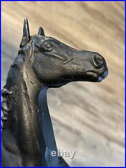 Hubley Style Cast Iron Black Beauty Horse Doorstop Good Condition Heavy