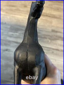 Hubley Style Cast Iron Black Beauty Horse Doorstop Good Condition Heavy