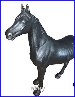 Hubley Style Cast Iron Black Beauty Horse Doorstop Original Condition Heavy