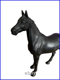 Hubley Style Cast Iron Black Beauty Horse Doorstop Original Condition Heavy