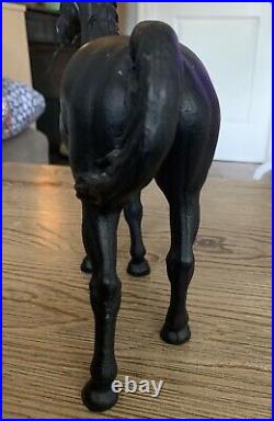 Hubley Style Cast Iron Black Beauty Horse Doorstop Original Condition Heavy